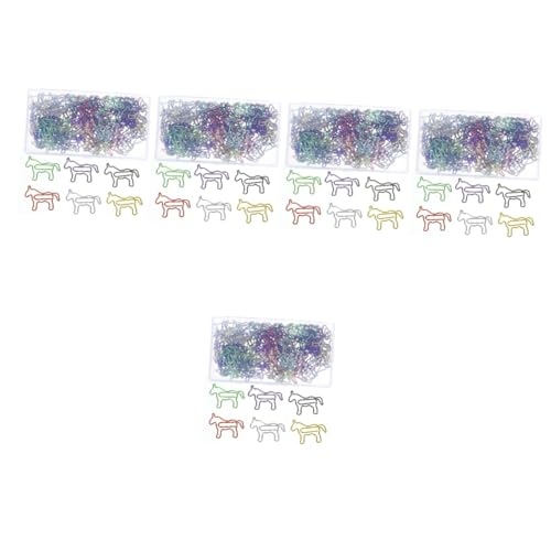 DOITOOL 5 Sätze Cute Horse Paper Clips Büroklammern Für Diy Lesezeichen Fotos Dokumente Für Bürobedarf Und Kreative Projekte 80 Stück * 5 von DOITOOL