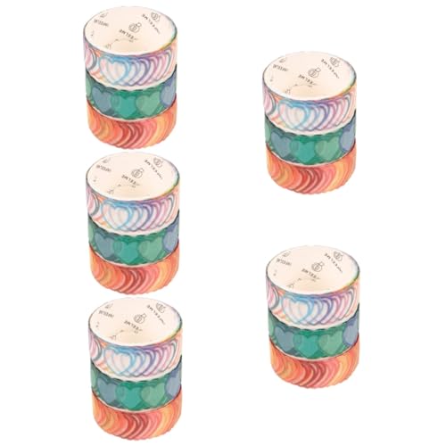 DOITOOL 5 Sätze Dekoratives Washi Tape Für Diy Handwerksprojekte Und Scrapbooking Bastelkleber Für Tagebuch Notizbuch Und Geschenkverpackungen 3 Rollen * 5 von DOITOOL
