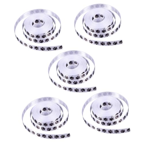 DOITOOL 5 Sätze Diy Geschenkband Mit Hundepfoten Muster Yards Pro Vielseitig Einsetzbar Für Bastelprojekte Und Hochwertiges Polyesterband Für Anwendungen 2 Rollen * 5 von DOITOOL