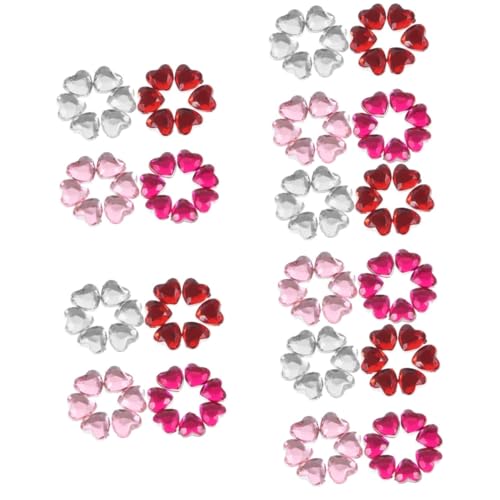 DOITOOL 5 Sätze Diy Herz Strasssteine Acryl Dekorationssteine Für Bastelarbeiten Schmuck Kleidung Und Hochzeitsdekoration Magentarot Und Selbstklebend Und Vielseitig 400 Stück * 5 von DOITOOL