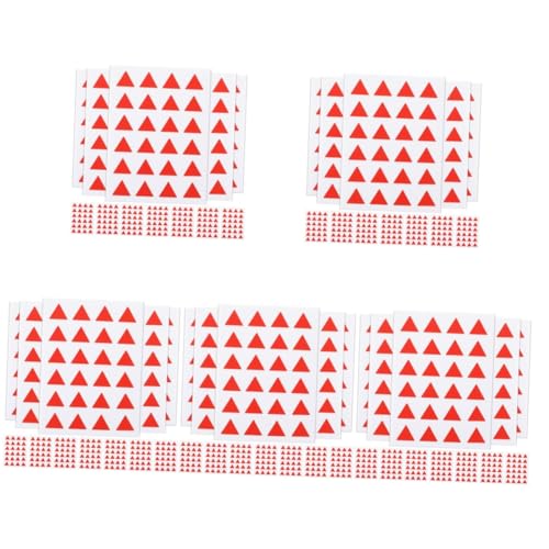DOITOOL 5 Sätze Dreieckaufkleber Scrapbooking Klein Klassifizierungsaufkleber Aufkleber Für Klassifizierungsetiketten Farbige Etiketten Aufkleber Selbstklebende Aufkleber Rot 576 Stück * 5 von DOITOOL