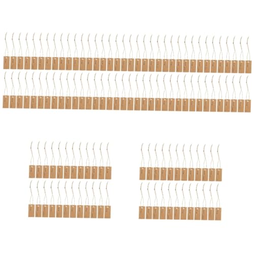 DOITOOL 5 Sätze Elastisches Seiletikett Klein Hanging -tags Hängendes, Aufgereihtes Etikett Tags Zum Etikettieren Von Taschen Halskette Karten Kraftpapier Hellbraun 100 Stück * 5 von DOITOOL
