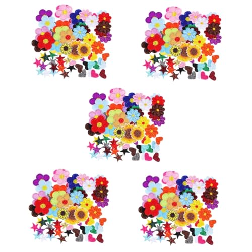 DOITOOL 5 Sätze Farbenfroher Gestickter Stofffleck Tuch Flicken Zum Aufbügeln Taschenaufnäher Stickereiflecken Kleidungsflecken Für Löcher Patch Aufnähen Bestickt Stickgarn 71 Stück * 5 von DOITOOL