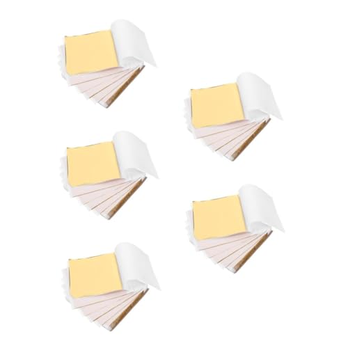 DOITOOL 5 Sätze Goldfolie Folie Origami-papier Blattfolienpapier Folienflocken Schimmerndes Papier Metallisches Origami-papier Goldloses Blatt Eloxiertes Aluminium Golden 100 Stück * 5 von DOITOOL