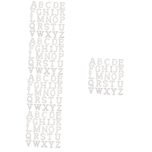 DOITOOL 5 Sätze Heiße Diamant-buchstabenaufkleber Selbstklebende Buchstaben-patches Buchstaben-chenille-aufnäher Buchstaben Für Stoff Strasspatch Flecken Strasssteine Silber 26 Stück * 5 von DOITOOL