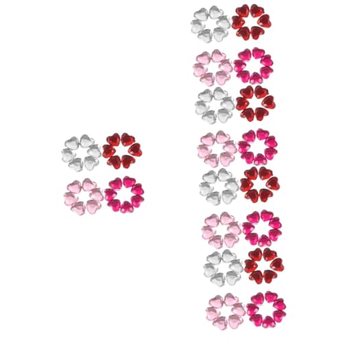 DOITOOL 5 Sätze Herzförmige Acryl Strasssteine Flachrücken Dekosteine Für Diy Schmuck Hochzeitstischdeko Und Bastelprojekte Rosé 400 Stück * 5 von DOITOOL