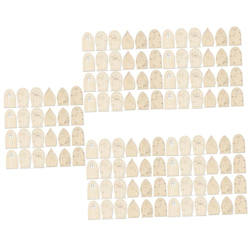 DOITOOL 5 Sätze Hölzerne Feen -tür Outdoor- Winzig Mini -gartendekoration Puppenhaustür Gartentür Fee Tür Handwerk Miniatur-türverzierungen Unfertige Holztür Miniaturtür 24 Stück * 5 von DOITOOL