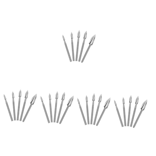 DOITOOL 5 Sätze Holzschnitzwerkzeuge Holzbearbeitung Drill -kit Gravurwerkzeug Bausatz Bohrer Bohrhammer Rotationswerkzeugzubehör Weißer Stahl Silver 5 Stück * 5 von DOITOOL