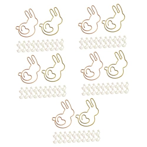 DOITOOL 5 Sätze Kaninchenpapierklammer Lesezeichenclip Mit Tierische Büroklammer Süße Häschen-büroklammern Schön Klein Handwerk Büroklammer Einladung Karikatur Stahl 30 Stück * 5 von DOITOOL