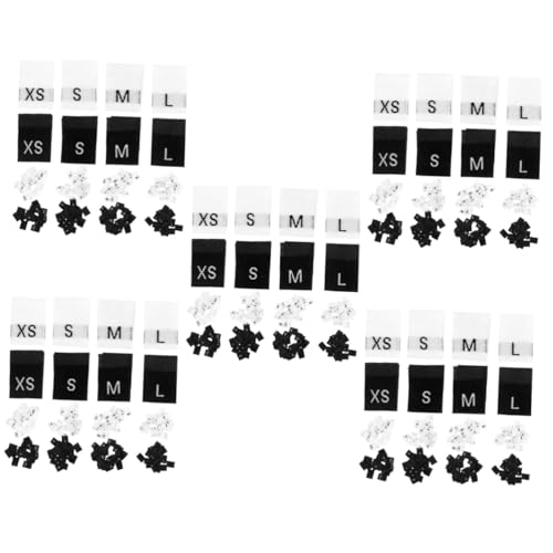 DOITOOL 5 Sätze Kleidung Größenetiketten Waschbare Stoffetiketten Für Hosen Shirts Und Robuste Kleidungsgrößenschilder Zur Einfachen Identifikation Von Bekleidungsgrößen 800 Stück * 5 von DOITOOL