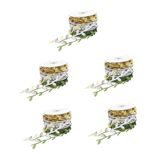 DOITOOL 5 Sätze Kunstpflanzen Blattförmiges Dekorationsband Für Diy Geschenkverpackung Und Festtagsdeko Vielseitiges Bastelmaterial Für Hochzeit Thanksgiving Und 3 Rollen * 5 DOITOOL 5 Sätze Kunstpflanzen Blattförmiges Dekorationsband Für Diy Geschenkverpackung Und Festtagsdeko Vielseitiges Bastelmaterial Für Hochzeit Thanksgiving Und 3 Rollen * 5 von DOITOOL