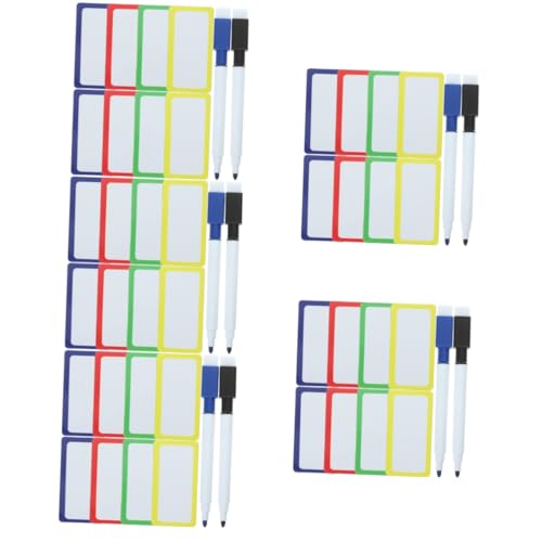DOITOOL 5 Sätze Magnetische Beschriftungsetiketten für Whiteboard Wiederverwendbare Trockene Abwischbare Magnetsticker mit Bunten Kanten Whiteboard Marker zur Kennzeichnung von DOITOOL
