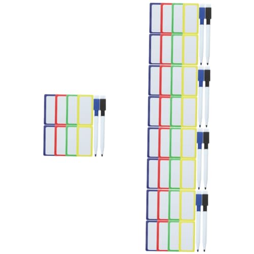 DOITOOL 5 Sätze Magnetische Whiteboard Wiederverwendbare Abwischbare Namensschilder für Klassenzimmer und Kühlschrank mit Whiteboard Stift für Organisation und Beschriftung von DOITOOL