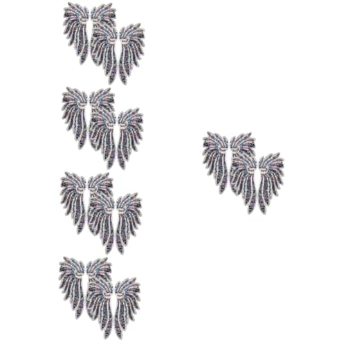 DOITOOL 5 Sätze Pailletten-flügel-patch Party Funkeln Engel Mädchen Weihnachten Feenflügel Für Erwachsene Aufnäher Für Kleidung Stickereiflecken Glitzerflecken Polyester 2 Paare * 5 von DOITOOL