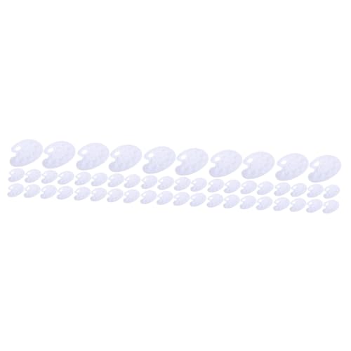 DOITOOL 5 Sätze Palette Weiß Mischen Teller Malerei Handwerk Kunst Farbtablett Platte Emaille Pigment Farbwannen Lieferungen Tabletts Farbhalterschale Plastik 10 Stück * 5 von DOITOOL