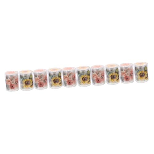 DOITOOL 5 Sätze Pflanzen Washi Tape Selbstklebendes Pet Klebeband Sonnenblume Orangenrose Für Scrapbooking Journal Diy Dekoration Pro Tagebuchaccessoires 2 Rollen * 5 von DOITOOL