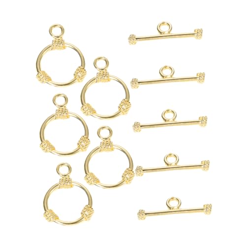 DOITOOL 5 Sätze Runde OT -Seilschnalle Herstellung schnappen endet verriegeln Schwerlastschalter Knebelverschluss aus Metall Knebelverschlüsse zum Selbermachen von Schmuck Kupfer Golden von DOITOOL