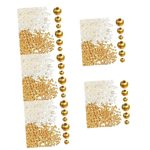 DOITOOL 5 Sätze Schmuckperlen Goldperlen Mischgrößen Perlen Für Armband Und Halskettenherstellung Bastelperlen Für Diy Schmuck 900 Stück * 5 von DOITOOL