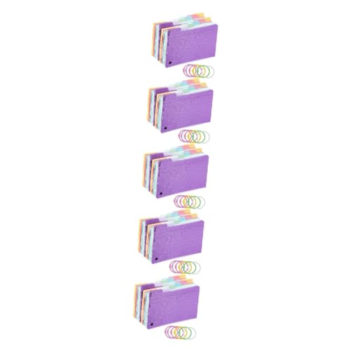 DOITOOL 5 Sätze Spule Notizblock Sortiert Gefüttert Gestanzt Mehrfarbige Karteikarten Lernkarten Studieren Linierte Karteikarten Wortschatz Karte Papier Zufällige Farbe 300 Blätter * 5 von DOITOOL