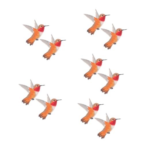 DOITOOL 5 Sätze Stoffmontage Dekoration Patch Flicken Zum Aufbügeln Aufnäher Mit Vogelstickerei Erwachsene Stickereien Zum Aufbügeln Kleidungsflicken Aufnähen Polyesterfaden 2 Stück * 5 von DOITOOL