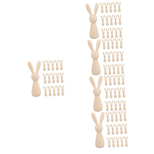 DOITOOL 5 Sätze Teiliges Unbemalter Holz Rabbit Diy Bastelmaterial Für Schreibtischdekoration Niedliche Rabbit Figuren Zur Individuellen Gestaltung Von Wohnräumen 16 Stück * 5 von DOITOOL