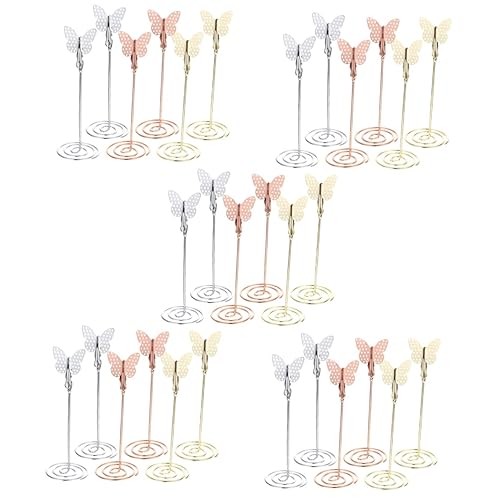 DOITOOL 5 Sätze Tischkartenhalter Elegante Draht Fotohalter Für Hochzeitsdekoration Tischnummern Memo Und Notizenhalter Roségold Für Verschiedene Anlässe 6 Stück * 5 von DOITOOL