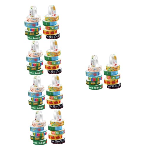 DOITOOL 5 Sätze Transparentes Rollband Notizen Schrott Handwerk Dünn Abdeckband, Dekoratives Klebeband Farbe Dekoration Karikatur Sammelalbum -band Pastell Für Rosa Aufkleber 12 Rollen * 5 von DOITOOL