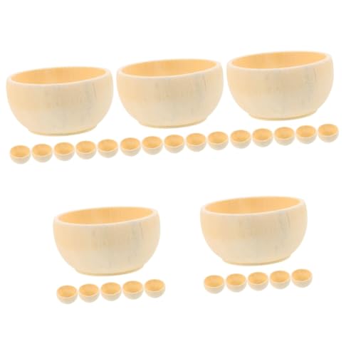 DOITOOL 5 Sätze Unlackierte Holzschalen Diy Holzschalen Unbehandelte Holzspielzeuge Für Bastelprojekte Und Dekorationen Für Partys Hochzeiten Und 6 Stück * 5 von DOITOOL