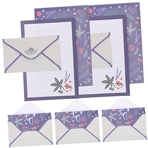 DOITOOL 5 Sätze Vintage Umschlag und Briefpapier Set mit Stilvollen Floralen Designs für Einladungen und Besondere Anlässe Robuste für Langlebige Nutzung von DOITOOL