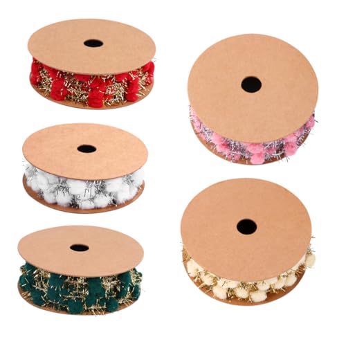 DOITOOL 5 Stk. Teiliges Weihnachtsbaum Pompons Drahtband mit Bunten Glitzerkugeln Weiche Drahtkonstruktion Flexibel Zuschneidbar Dekorativ für Weihnachtsbaum und Festdeko von DOITOOL