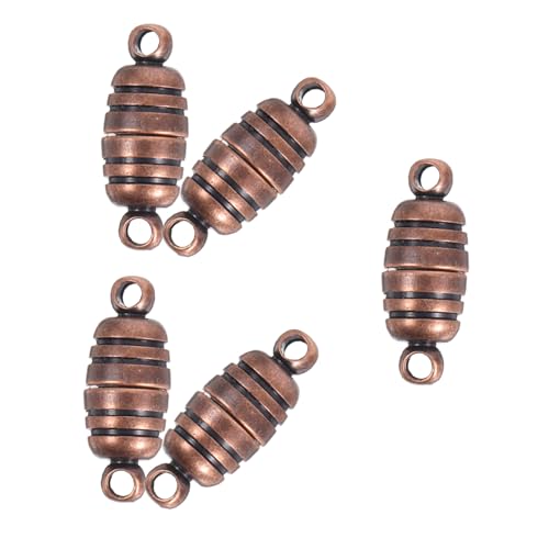 DOITOOL 5 Stück Armbandschnalle Aus Reinem Kupfer Ringhalter Halskette Verschluss Für Die Schmuckherstellung Halskette Kettenverlängerung Halskette Magnetverschluss Stark Dark Brown Metall von DOITOOL