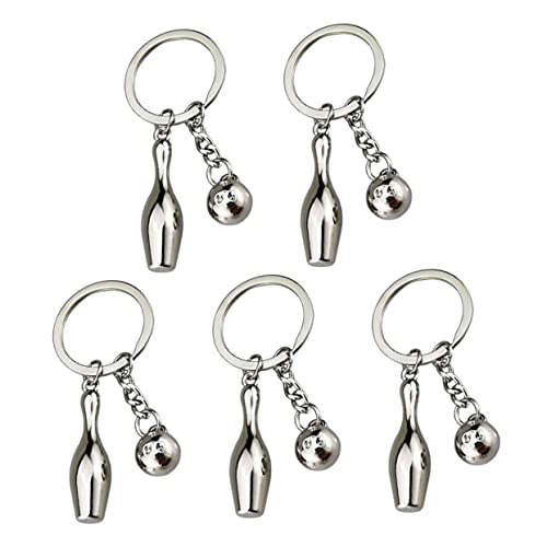 DOITOOL 5 Stück Bowling Schlüsselanhänger Silberfarben Taschenanhänger und Schlüsselanhänger Vielseitige Deko für Rucksack Geschenkidee Bowling Party Mitgebsel DOITOOL 5 Stück Bowling Schlüsselanhänger Silberfarben Taschenanhänger und Schlüsselanhänger Vielseitige Deko für Rucksack Geschenkidee Bowling Party Mitgebsel von DOITOOL