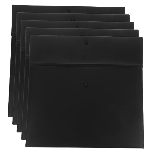 DOITOOL 5 Stück Dokumententasche Praktische Kunststoff Ordner mit Druckknopf Design Dicke Dokumentenpockets für Büro und Organisation für Unterlagen Quittungen und Visitenkarten von DOITOOL