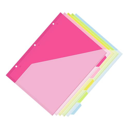 DOITOOL 5 Stück Drei-Loch-Ordner Seitenteiler Notizbuch mit Trennwänden und Taschen Buchteiler Trennwände mit Taschen in Pastelltönen Drei Löcher mit Taschenteilern Ordnerteiler pp DOITOOL 5 Stück Drei-Loch-Ordner Seitenteiler Notizbuch mit Trennwänden und Taschen Buchteiler Trennwände mit Taschen in Pastelltönen Drei Löcher mit Taschenteilern Ordnerteiler pp von DOITOOL