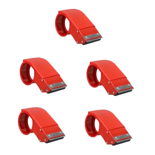 DOITOOL 5 Stück Eisenverpackungsmaschine für Veranstalter Mini ziehen um Nachfüllung klein Tragbarer Klebebandspender Tonbandhalter manueller Klebebandspender Desktop -Klebebandspender rot von DOITOOL