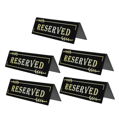 DOITOOL 5 Stück Förmige Tischschilder aus Acryl Doppelseitig für Reservierungen im Restaurant Hochzeit und Meetings Hochsichtbare Klare Beschriftung für Professionelle Präsentation von DOITOOL