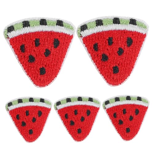 DOITOOL 5 Stück Gestickter Stoffaufnäher Applikation Nähen Aufnäher Mit Wassermelone-stickerei Für Flicken Zum Nähen Von Früchten Flicken Nähen Patch Flicken Aufnähen Uv Flecken Stickgarn von DOITOOL