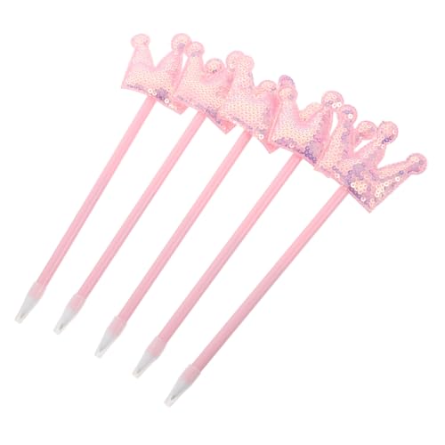 DOITOOL 5 Stück Glitzer Kugelschreiber mit Prinzessin-krone Design Niedliche Kreative Schreibstifte für Mädchen Frauen Schüler Glitzernde Tinten für Schule Büro Geburtstagsgeschenke von DOITOOL