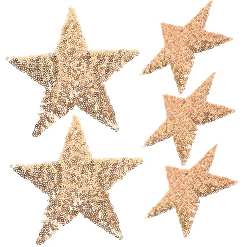 DOITOOL 5 Stück Glitzer Sterne Patches DIY Pailletten Aufnäher für Kleidung Rucksäcke Hüte und Mehr Einfaches Aufbügeln Dekoration und Reparatur von Textilien DOITOOL 5 Stück Glitzer Sterne Patches DIY Pailletten Aufnäher für Kleidung Rucksäcke Hüte und Mehr Einfaches Aufbügeln Dekoration und Reparatur von Textilien von DOITOOL