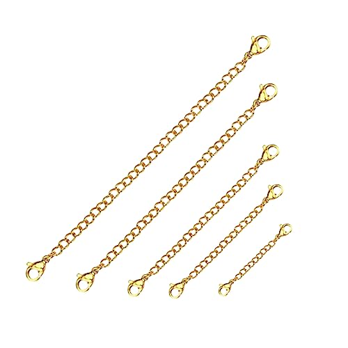 DOITOOL 5 Stück Kettenverlängerung mit Doppel Lobsterverschluss für DIY Schmuckherstellung Armband und Halskettenverlängerung DOITOOL 5 Stück Kettenverlängerung mit Doppel Lobsterverschluss für DIY Schmuckherstellung Armband und Halskettenverlängerung von DOITOOL