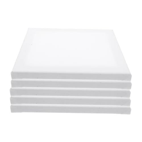 DOITOOL 5 Stück Kunstleinwände Zum Malen Quadratische Leinwandplatte Für Gespannte Bretter Art Canvas Boards Leere Leere Malleinwand Maltafeln Auf Weiß Holz von DOITOOL