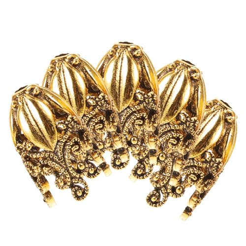 DOITOOL 5 Stück Legierungshut Quasten Perlenkappen Schmuck Reiz Herstellung Perlenendkappen für Armbänder Wulst Endkappen Perlen Kappen Perlenfunde DIY liefert Golden von DOITOOL