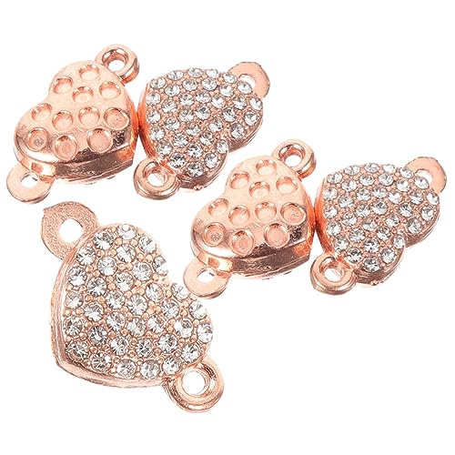 DOITOOL 5 Stück Magnetverschluss Herzform für Schmuck Magnetverschlüsse für Armbänder und DIY Schmuckzubehör Roségold für Kreative Projekte von DOITOOL