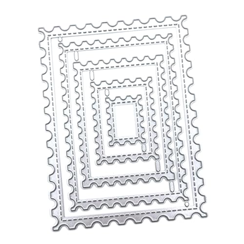DOITOOL 5 Stück Metallmesserform Metall Stirbt Rechteck -rahmen Metall -stanze Schnitte Stanzformen Kartenherstellung Stirbt Schneidwerkzeug Silber Kohlenstoffstahl von DOITOOL