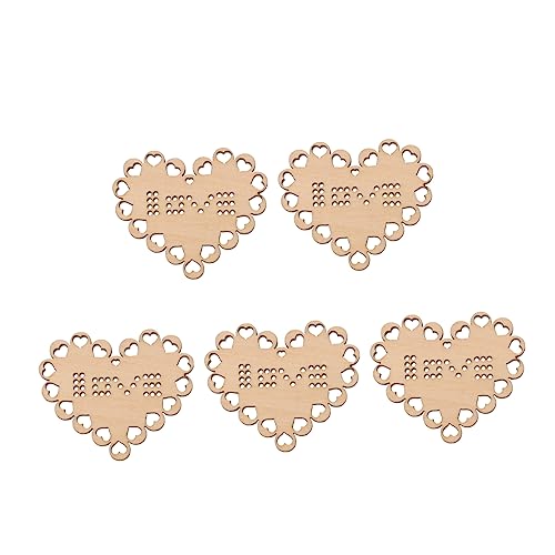 DOITOOL 5 Stück Mini Cross Stitch Holzchips Teiliges Diy mit Vorgebohrten Löchern Handgefertigte Mini Kreuzstichplatten für Kreative Bastelprojekte Holzanhänger für Kreuzstichliebhaber von DOITOOL