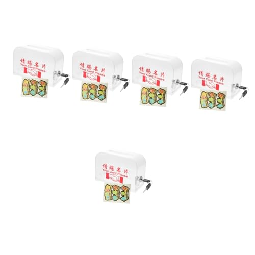 DOITOOL 5 Stück Multifunktionale Visitenkartenbox mit Schloss Praktischer Kartenhalter für Büro und Zuhause Transparentes Kunststoffdesign für Organisierte Aufbewahrung von Visitenkarten von DOITOOL