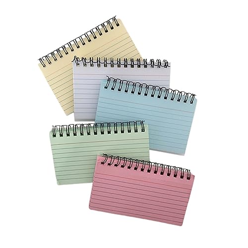 DOITOOL 5 Stück Notizbuch Mini-Spiralnotizblock kleines Spiralheft Schüler-Schreibblock Spiral- Schulbüro Notizblock Pads Notizpolster Taschen-Schreibblock Spule Notizblock Papier von DOITOOL