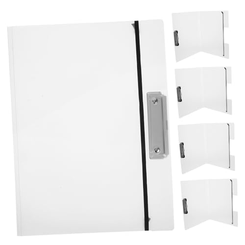 DOITOOL 5 Stück Ordner Board Information Book Zwischenablage mit Dateiorganisator Dateiordner-Zwischenablage Dokumentenordner Büroklammer Bord Aufbewahrungs-Klemmbrett Ordnerclips pp Weiß von DOITOOL