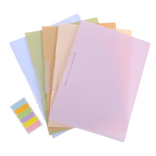 DOITOOL 5 Stück Ordner -Profilordner Pastellmappen für die Schule Präsentationsmappen klare Vorderseite Präsentationsbinder Süße Ordner für die Schule Berichtsdateiordner Manila-Ordner von DOITOOL