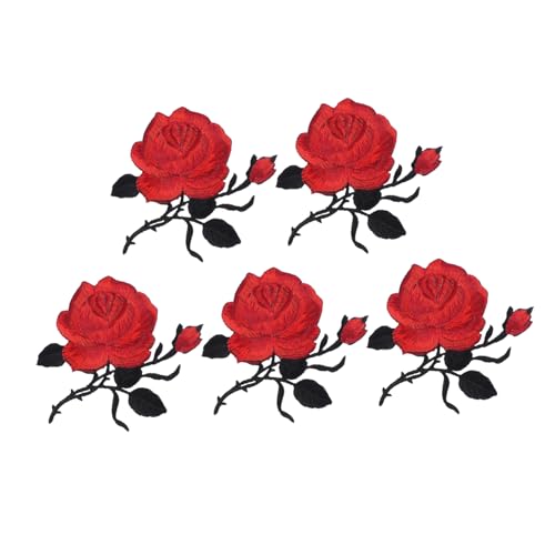 DOITOOL 5 Stück Rosenförmige Bügel Patches Gestickte Applikationen für Kleidung zum Reparieren und Dekorieren von Jeans Taschen und Mehr Rote Farbe Hochwertige Verarbeitung DOITOOL 5 Stück Rosenförmige Bügel Patches Gestickte Applikationen für Kleidung zum Reparieren und Dekorieren von Jeans Taschen und Mehr Rote Farbe Hochwertige Verarbeitung von DOITOOL